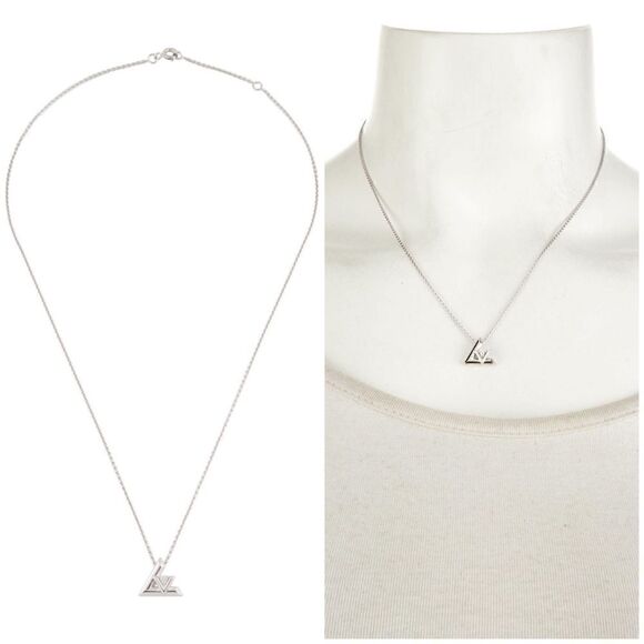 LOUIS VUITTON 18K Diamond LV Volt One Small Pendant Necklace - Picture 1 of 8